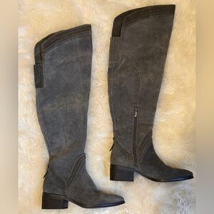 Vince Camuto Karinda Over the Knee Boot Gray Suede Size 6.5